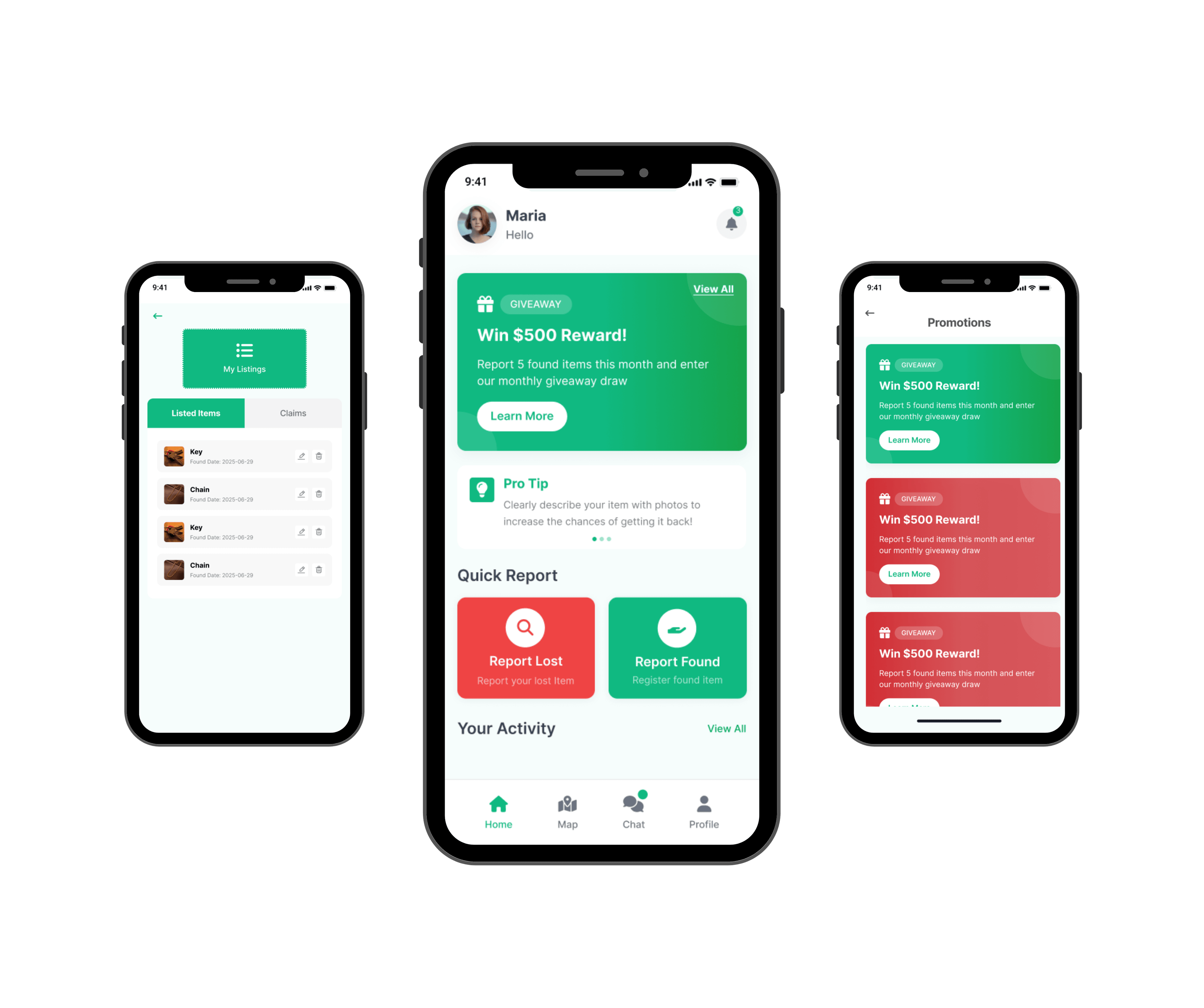 Mobile app UI on phone screen